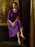 Fit & Flare Multi-Stitch Soft Knit Maxi Dress