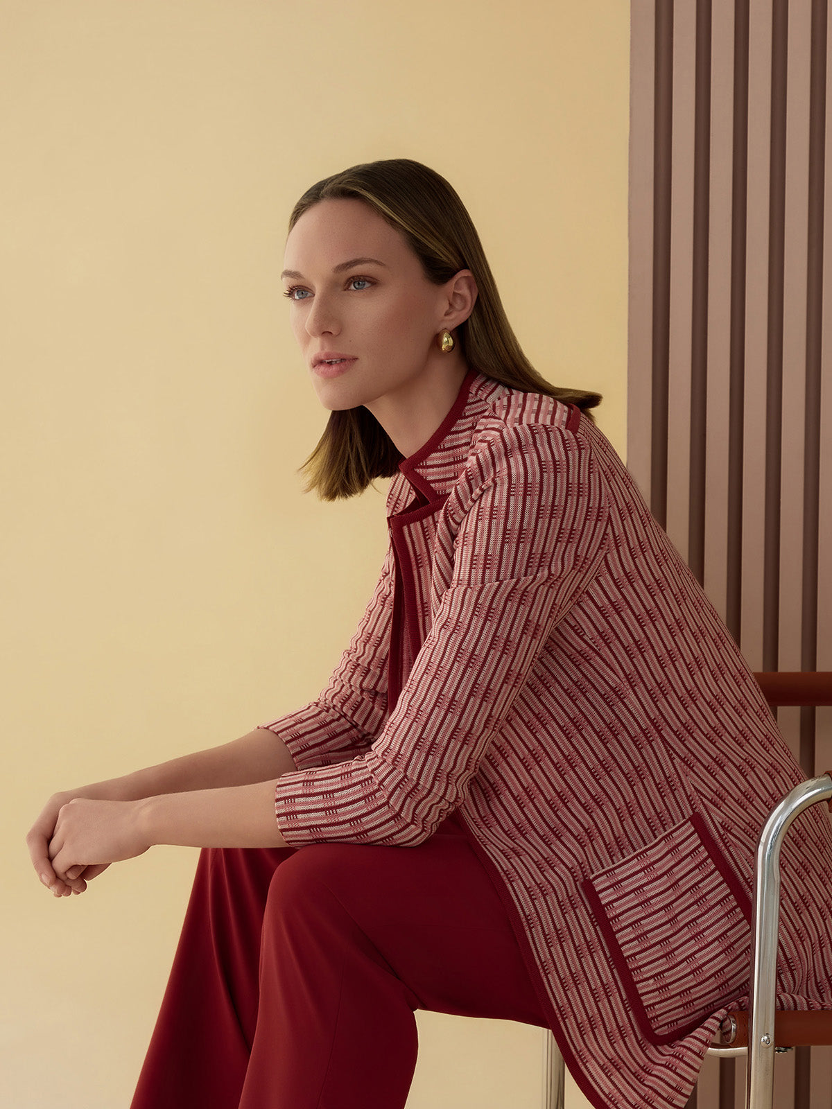 Heritage Contrast Trim Knit Jacket