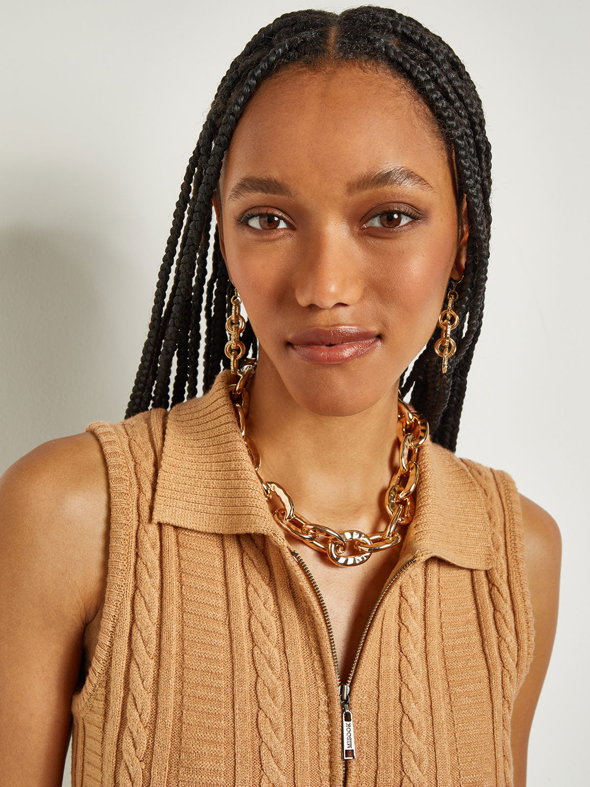 Gold Hammered Rings Drop Earrings