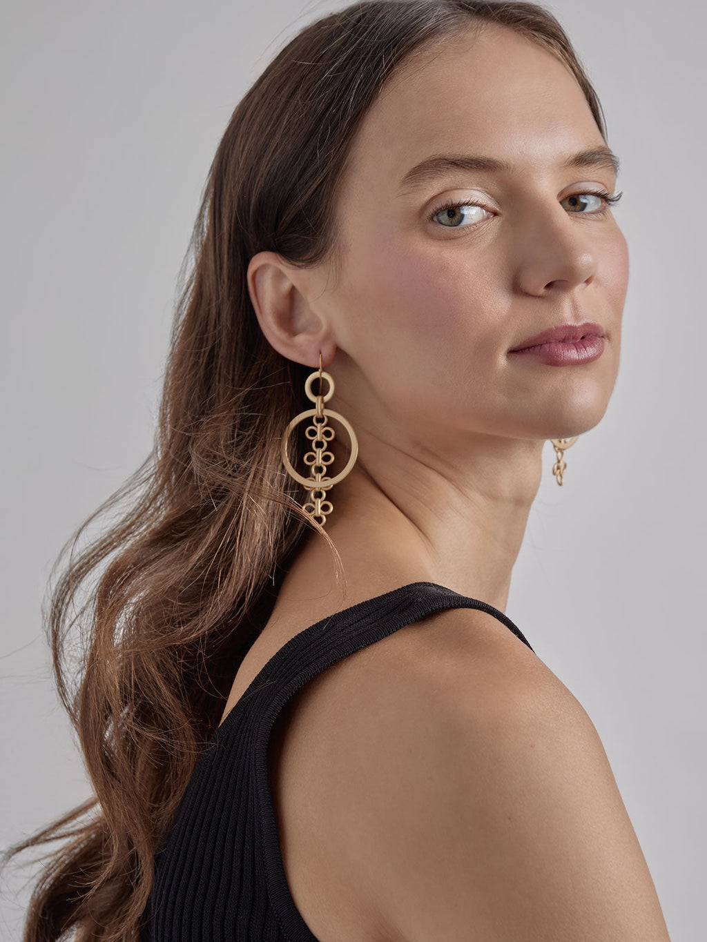Clover Charm Matte Gold Earrings