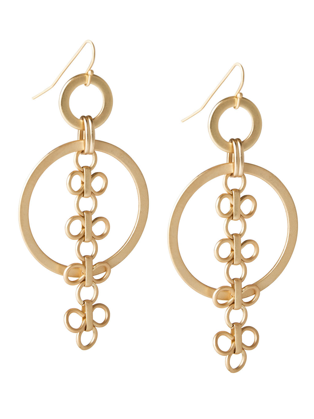 Clover Charm Matte Gold Earrings