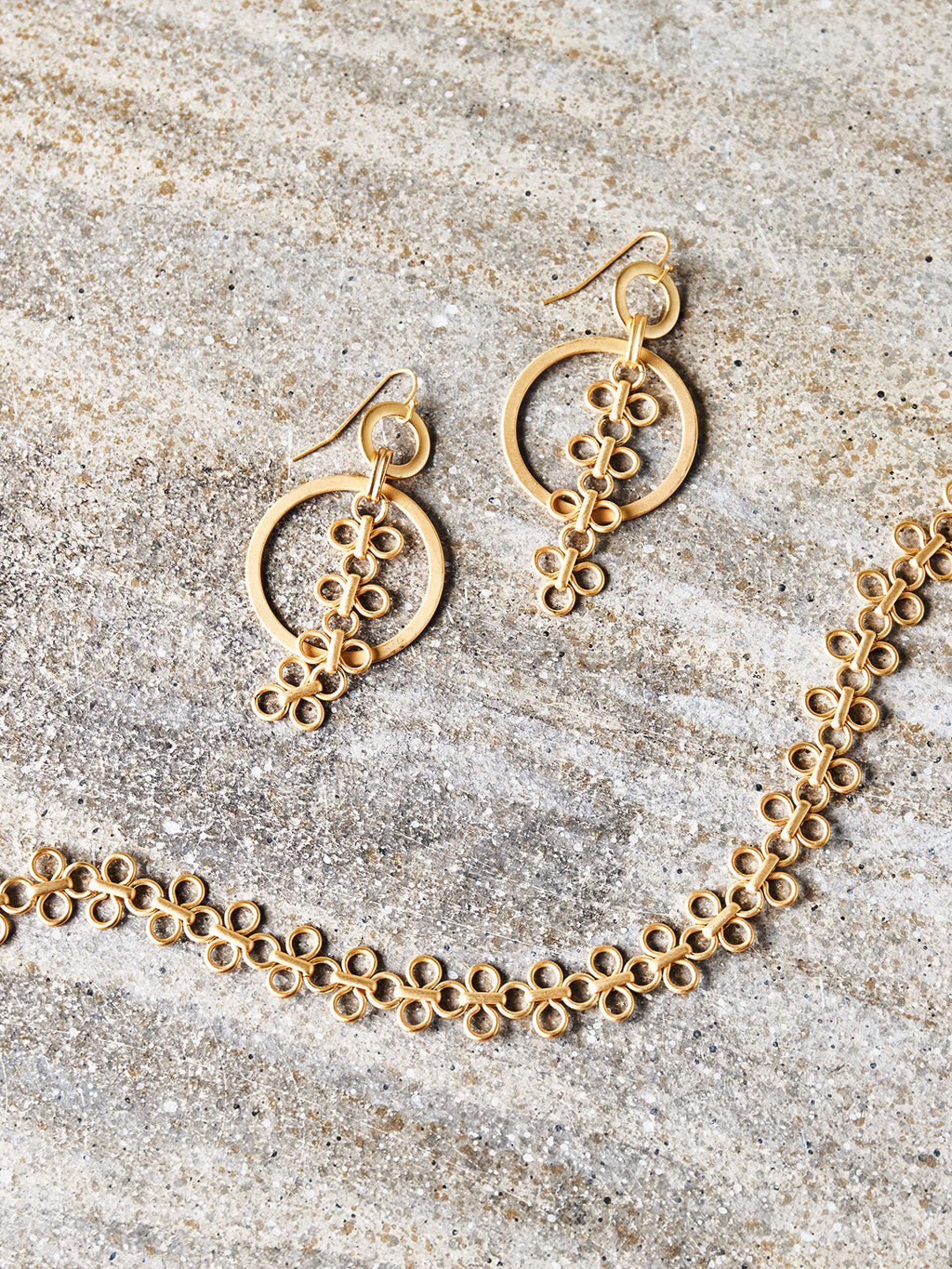Clover Charm Matte Gold Earrings