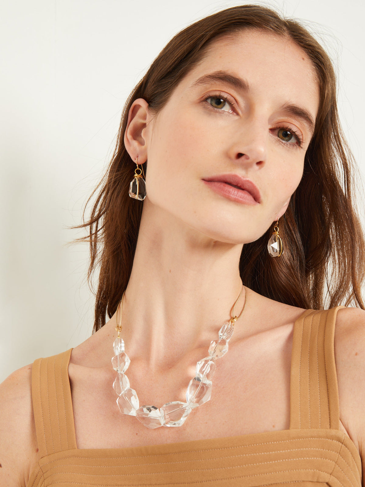 Handmade Crystal Nugget Mixed Back Necklace