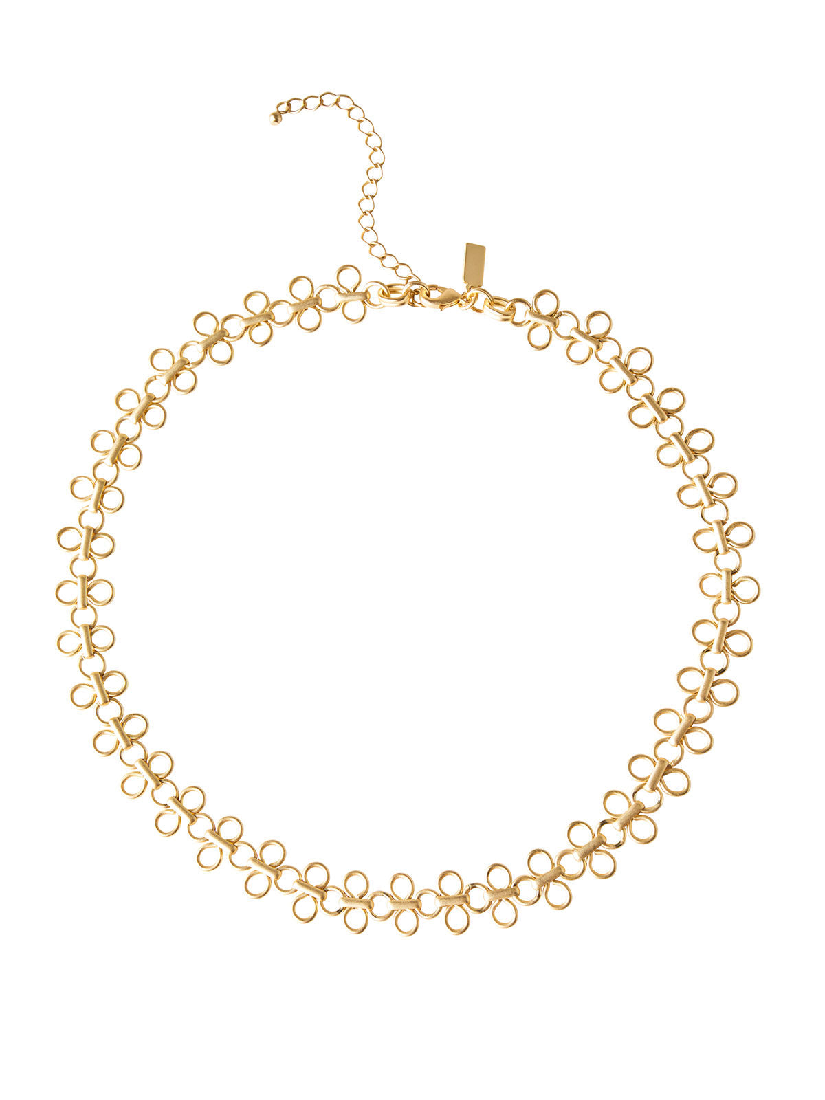 Matte Gold Clover Charm Necklace
