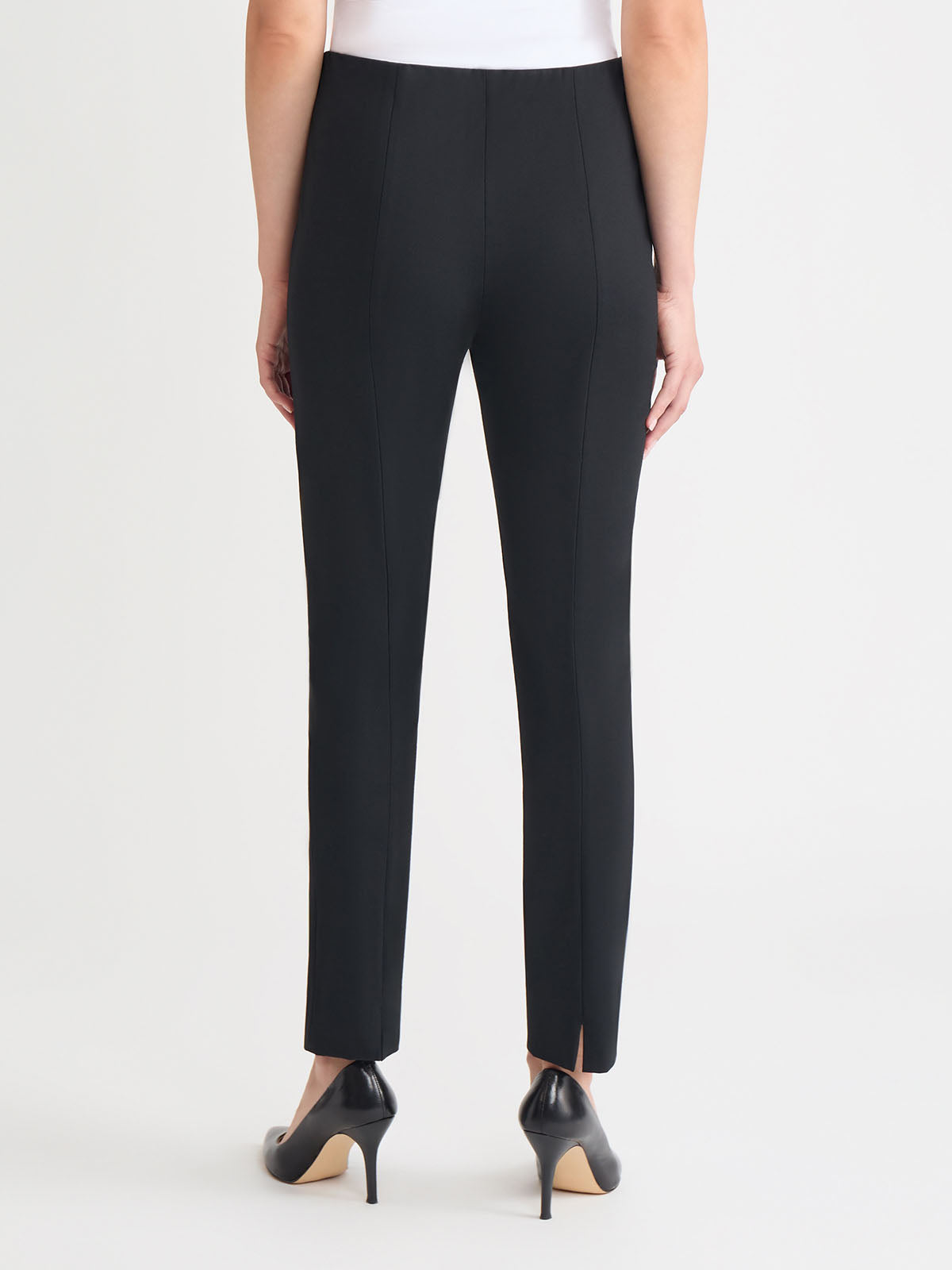Nia Slim Leg LuxeStretch Ponte Pant, Black - True Fit