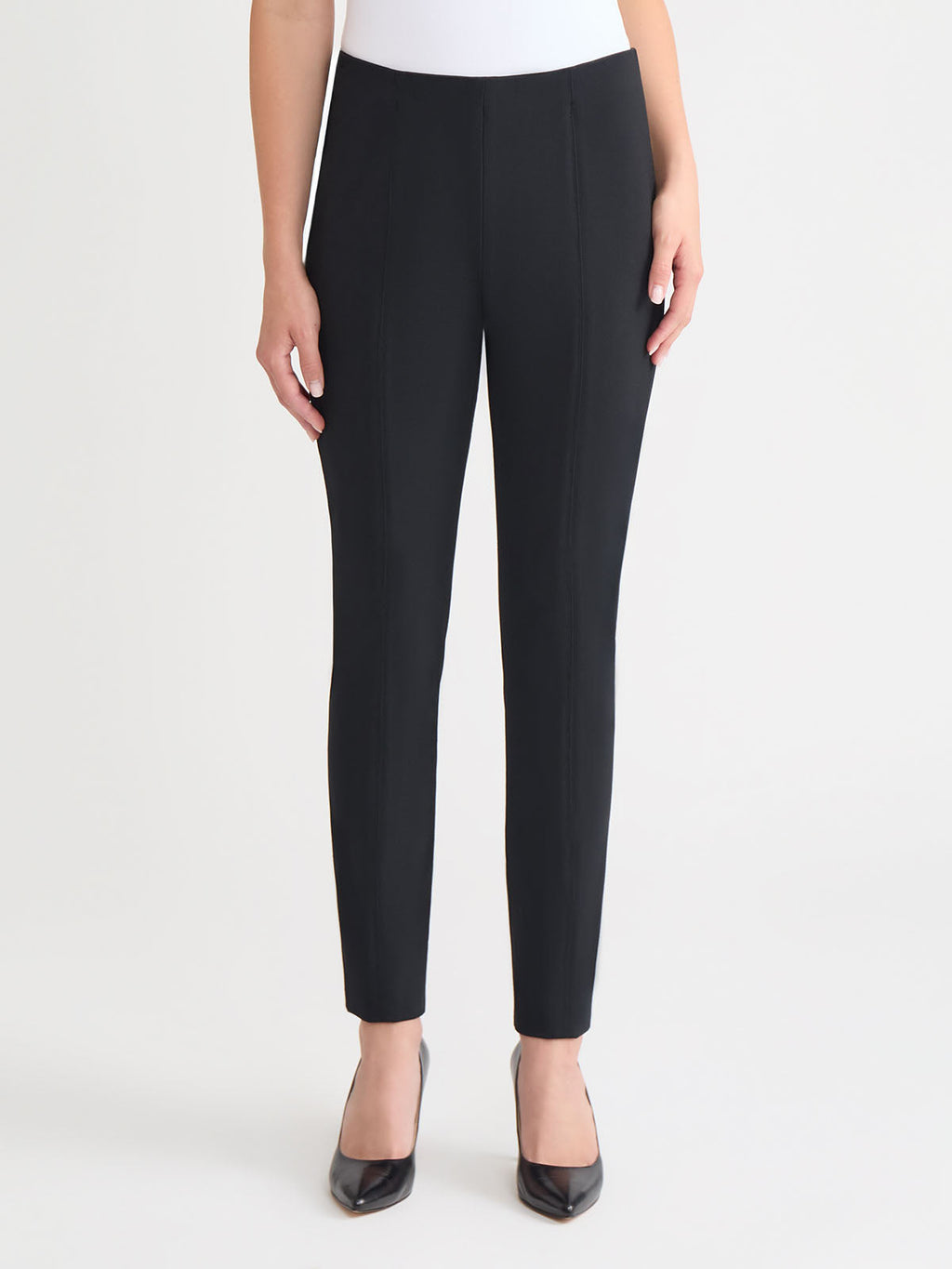 Nia Slim Leg LuxeStretch Ponte Pant, Black - True Fit