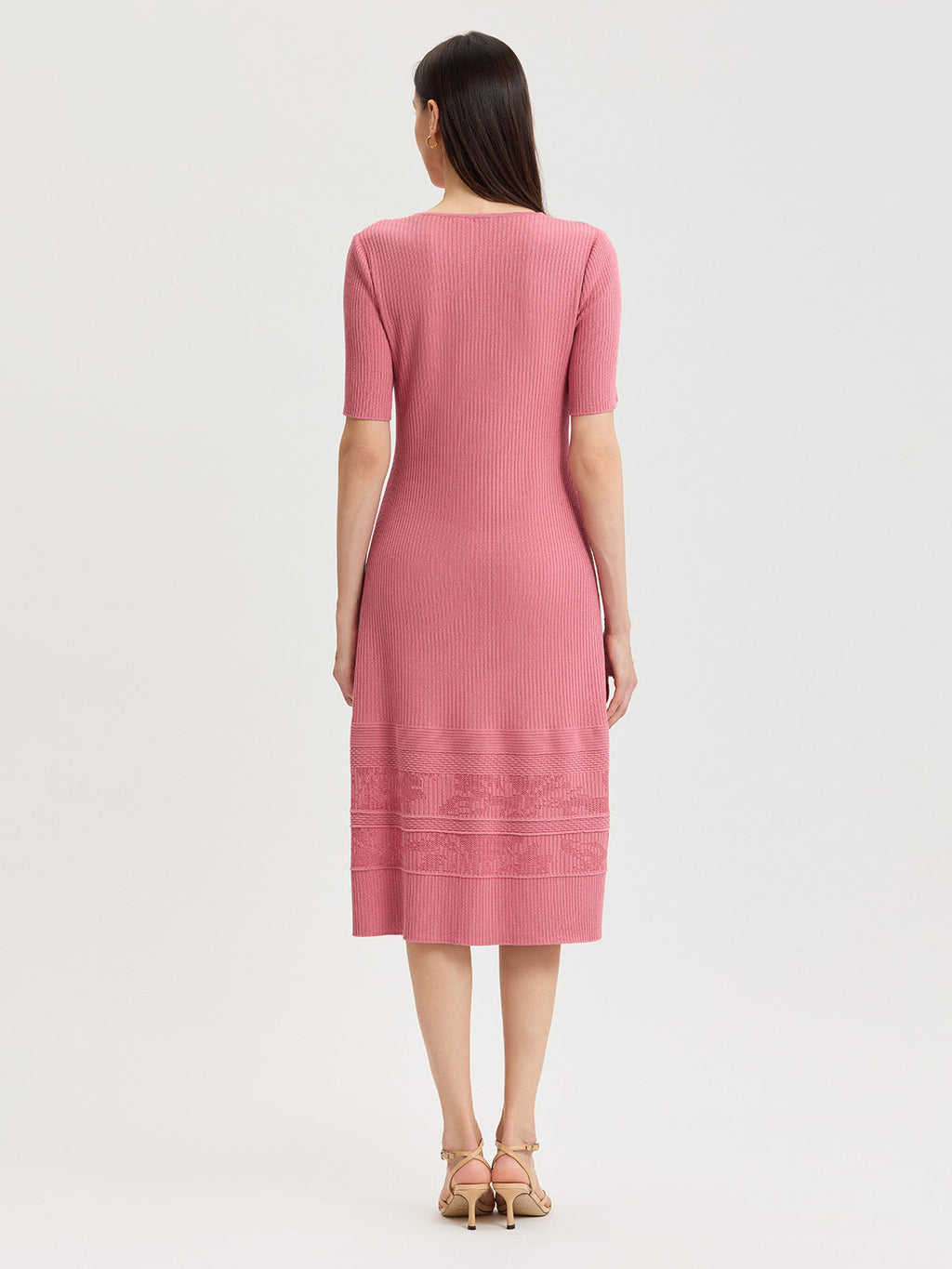 A-Line Ribbed Soft Knit Midi Dress - True Fit