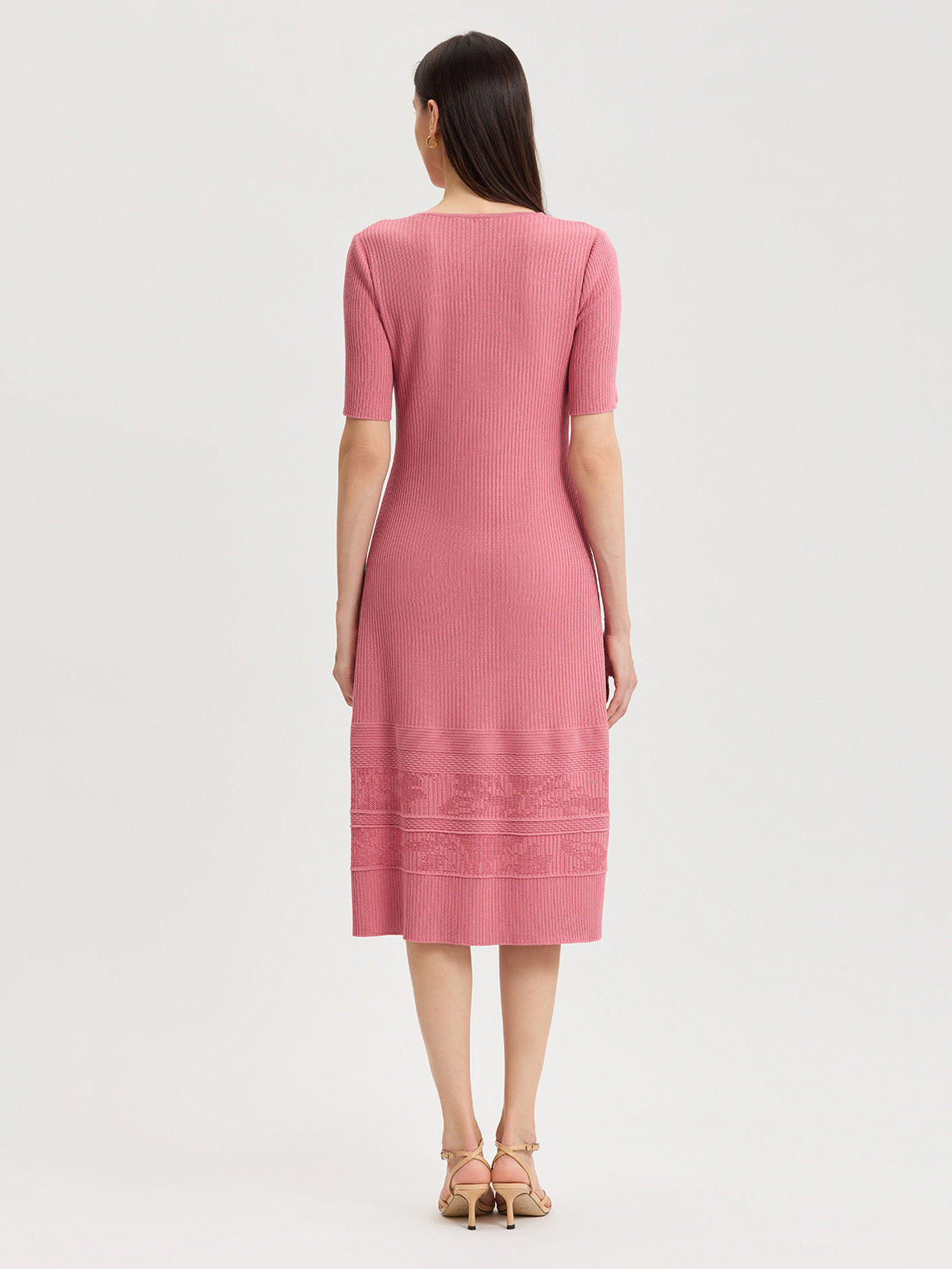 A-Line Ribbed Soft Knit Midi Dress - True Fit
