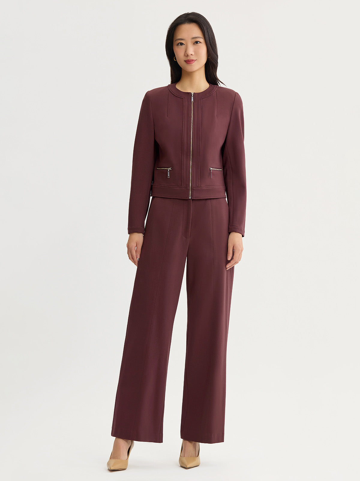 Heritage LuxeStretch Ponte Sport Jacket, Mahogany