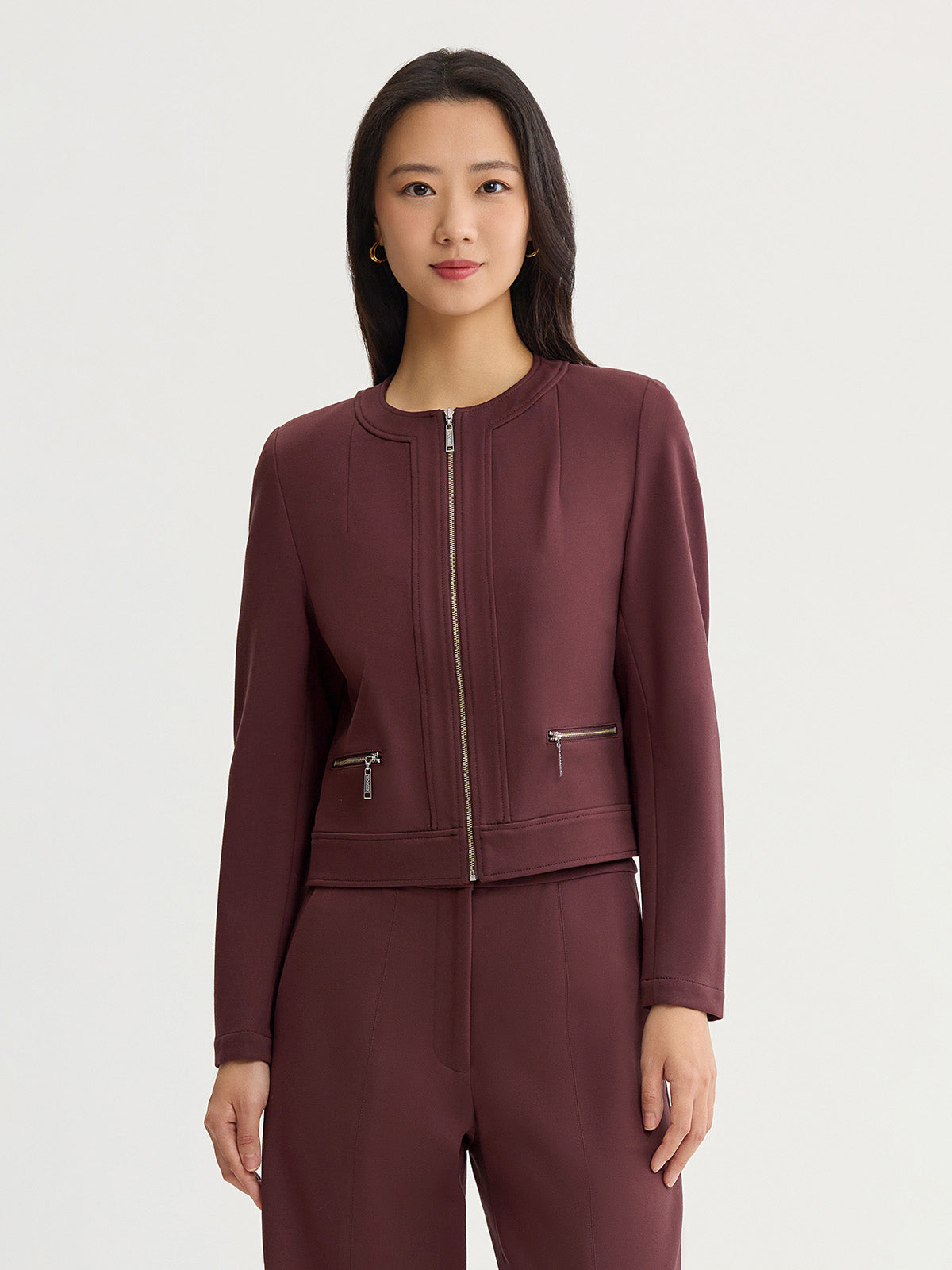 Heritage LuxeStretch Ponte Sport Jacket, Mahogany