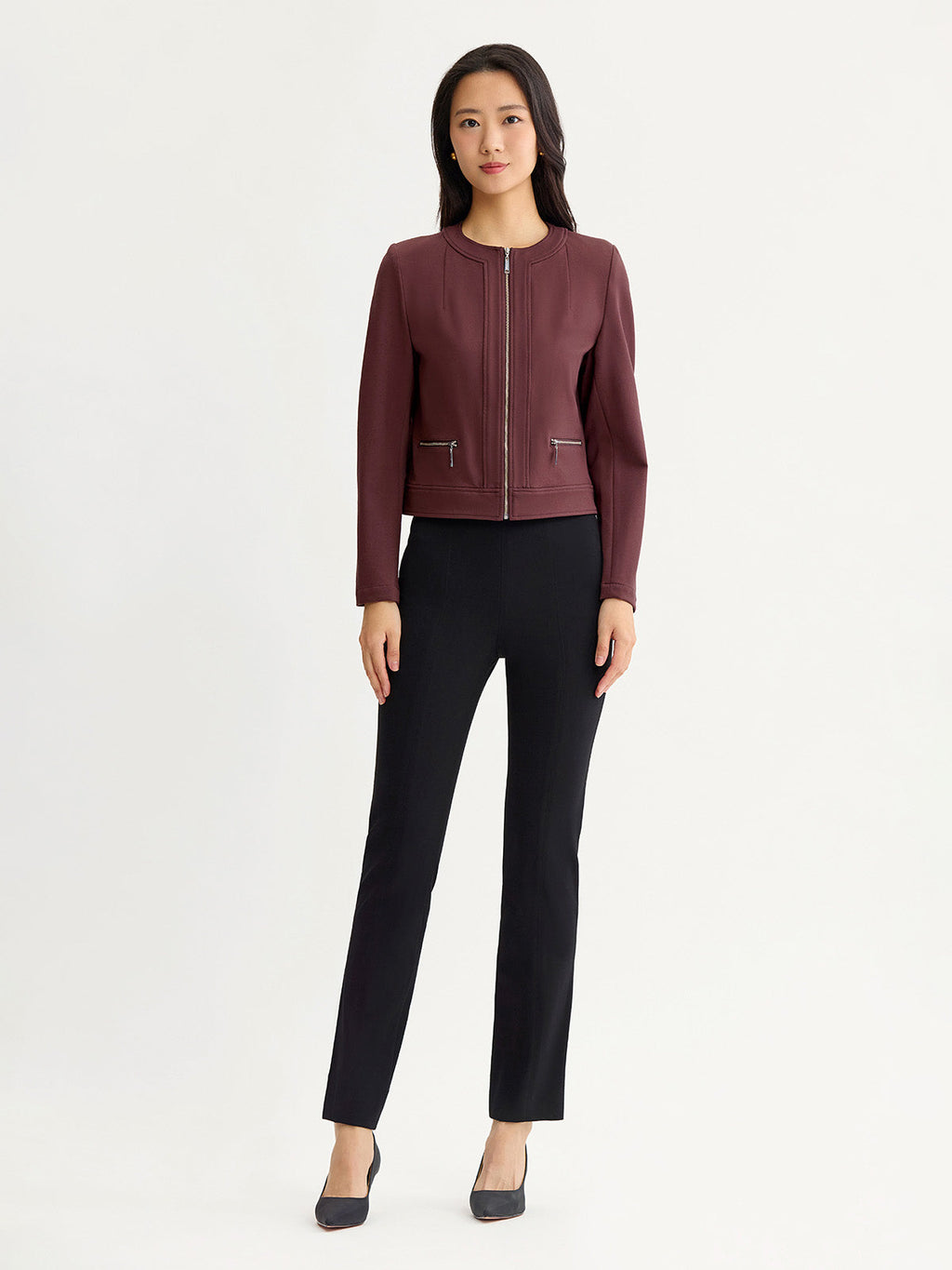 Heritage LuxeStretch Ponte Sport Jacket, Mahogany