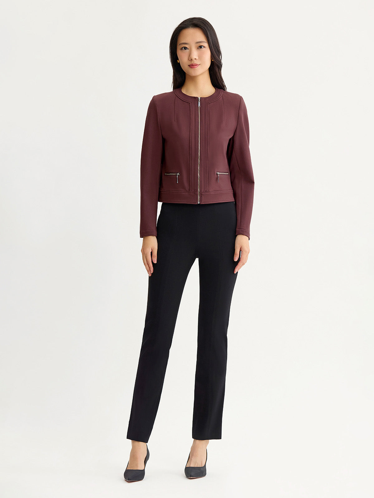 Heritage LuxeStretch Ponte Sport Jacket, Mahogany
