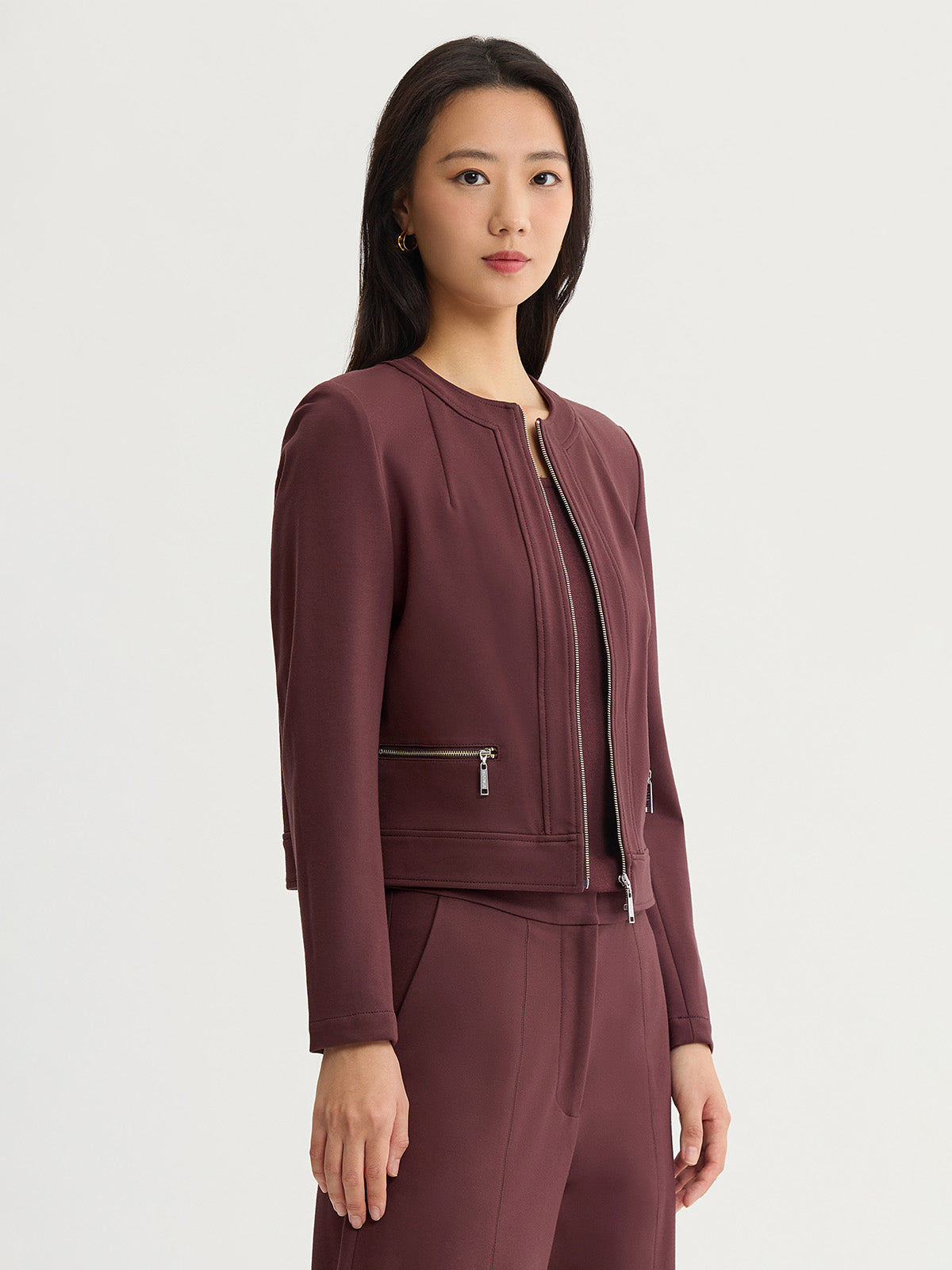Heritage LuxeStretch Ponte Sport Jacket, Mahogany