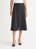 A-Line LuxeStretch Ponte Midi Skirt, Black - True Fit