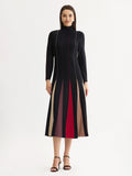 Fit & Flare Multi-Color Soft Knit Maxi Dress