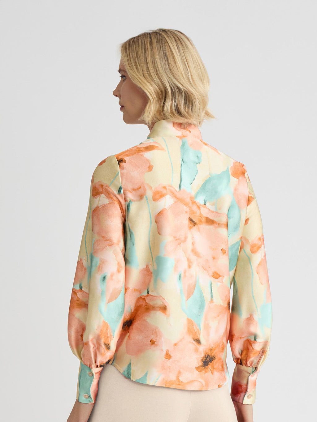 Floral Printed Crepe de Chine Blouse
