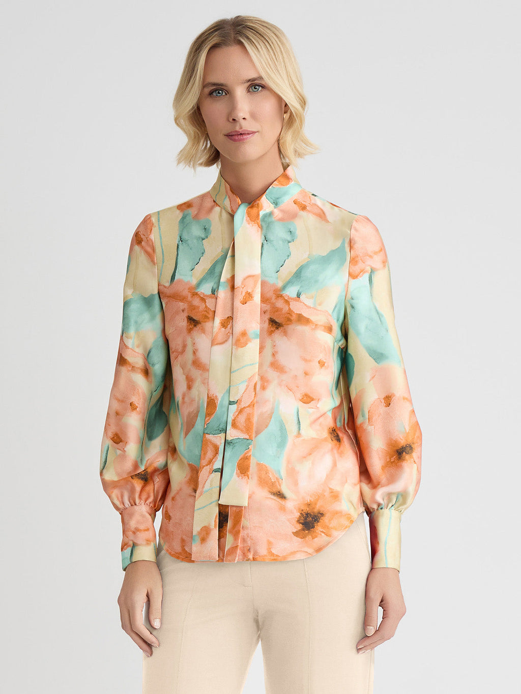 Floral Printed Crepe de Chine Blouse