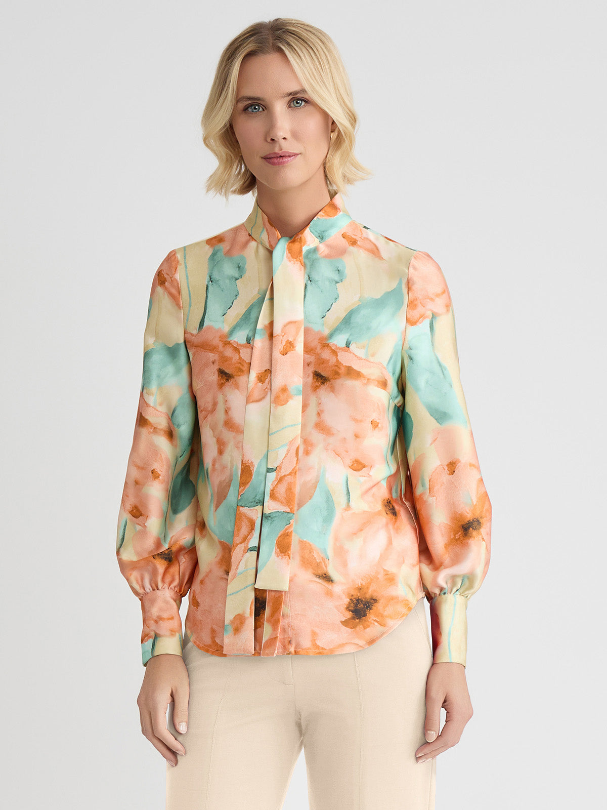 Floral Printed Crepe de Chine Blouse