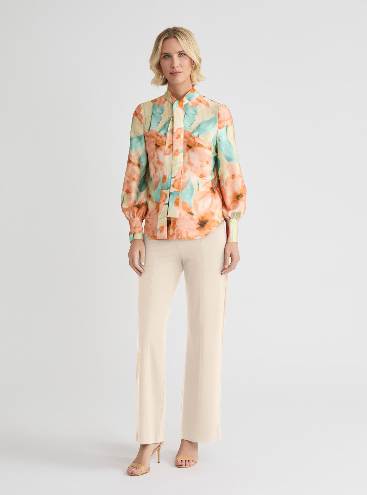 Floral Printed Crepe de Chine Blouse