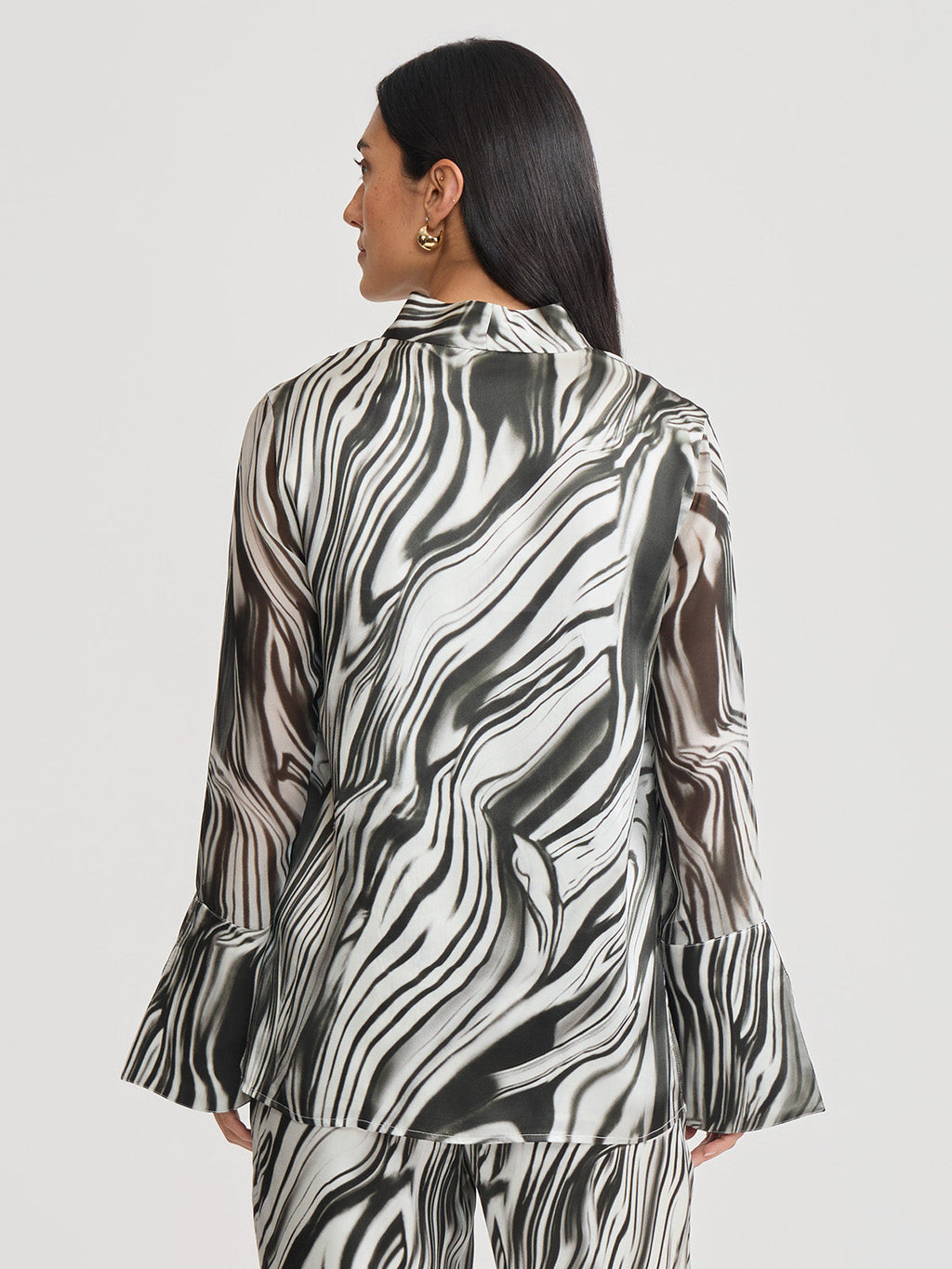 Marble Print Silk Tunic