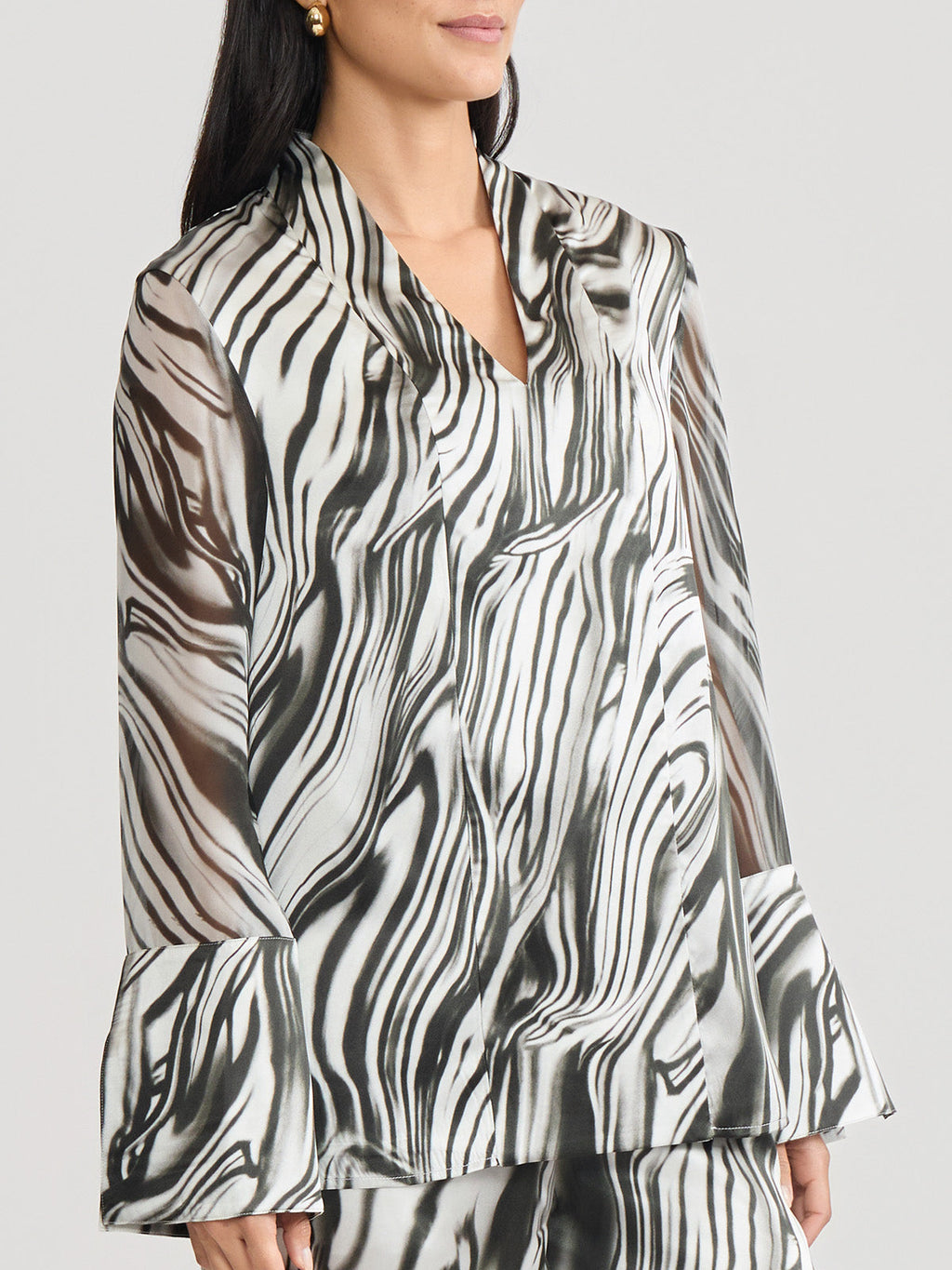 Marble Print Silk Tunic