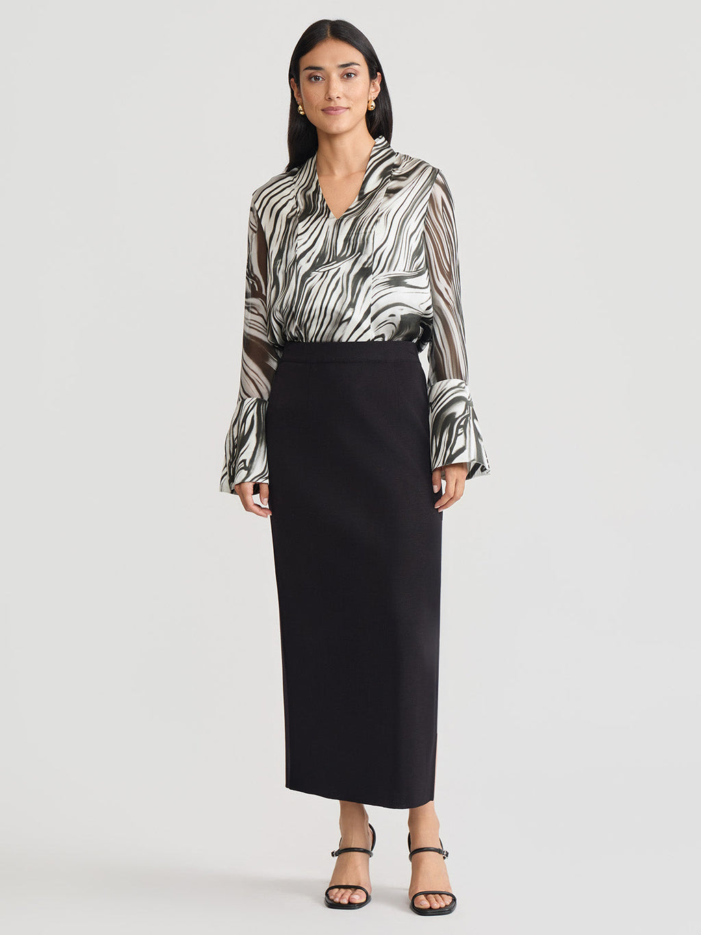Marble Print Silk Tunic