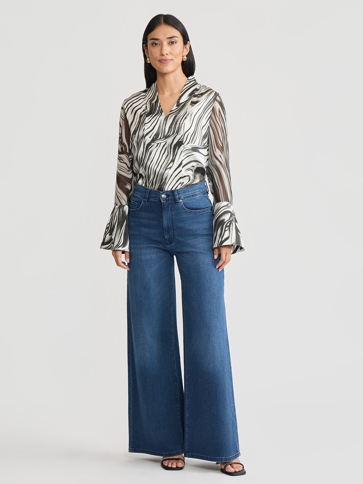 Marble Print Silk Tunic