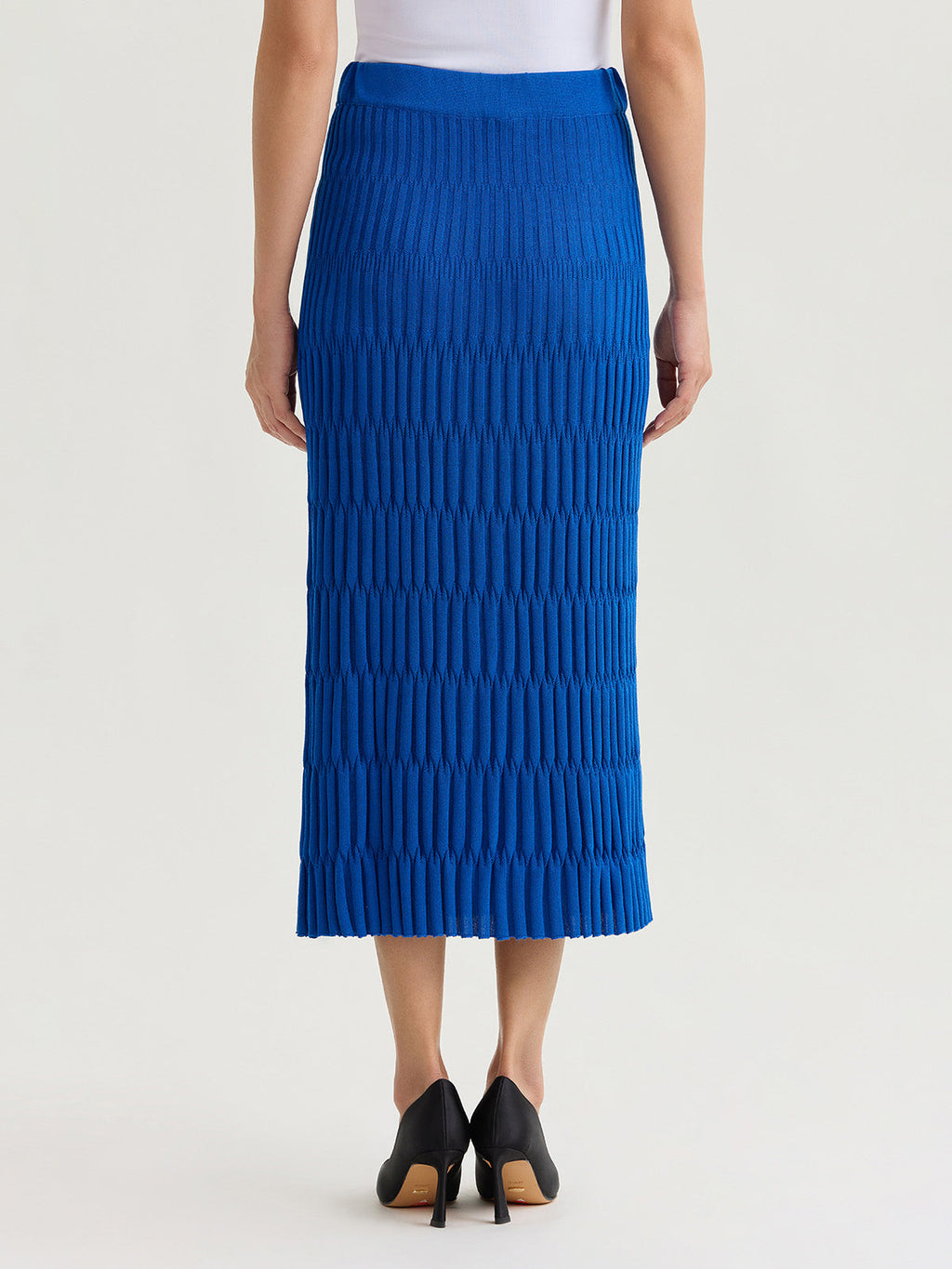 Raised Geometric Soft Knit Maxi Skirt