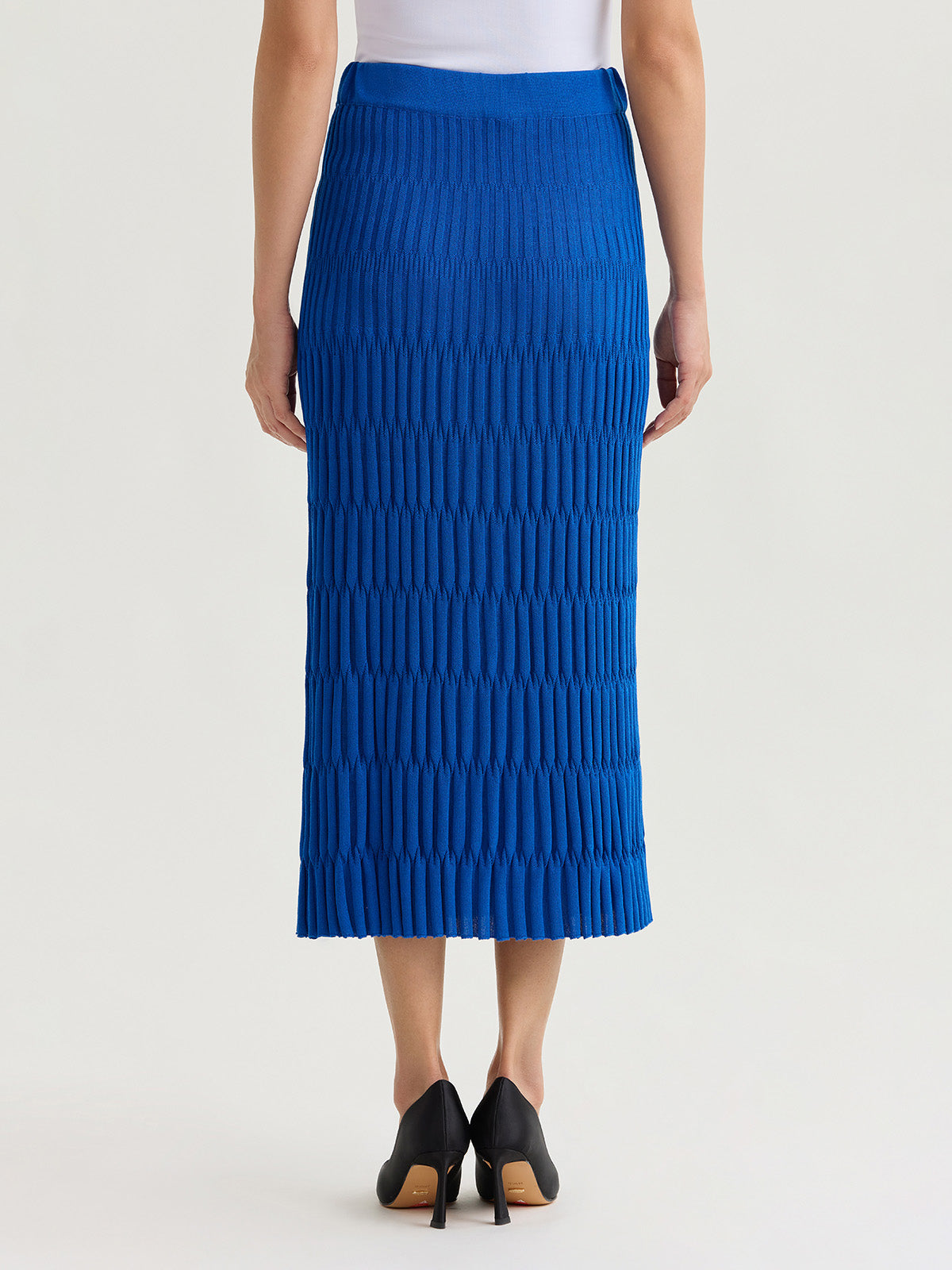 Raised Geometric Soft Knit Maxi Skirt