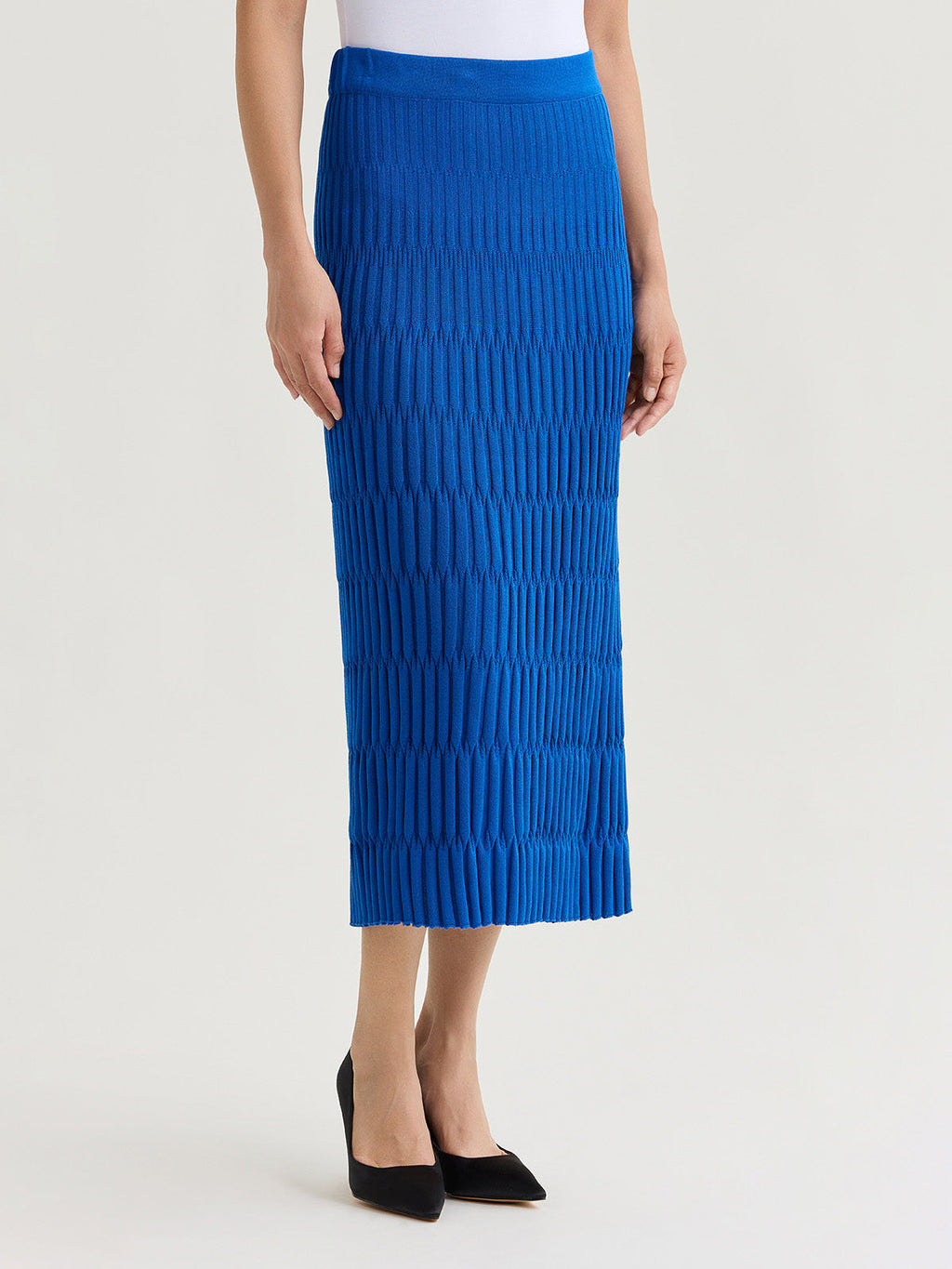 Raised Geometric Soft Knit Maxi Skirt