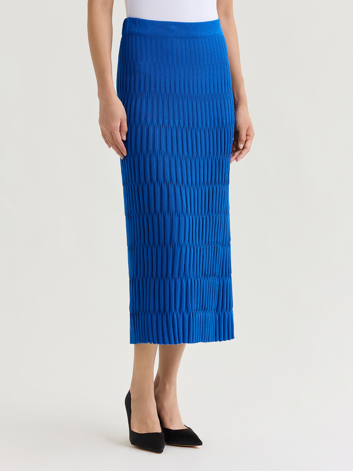 Raised Geometric Soft Knit Maxi Skirt