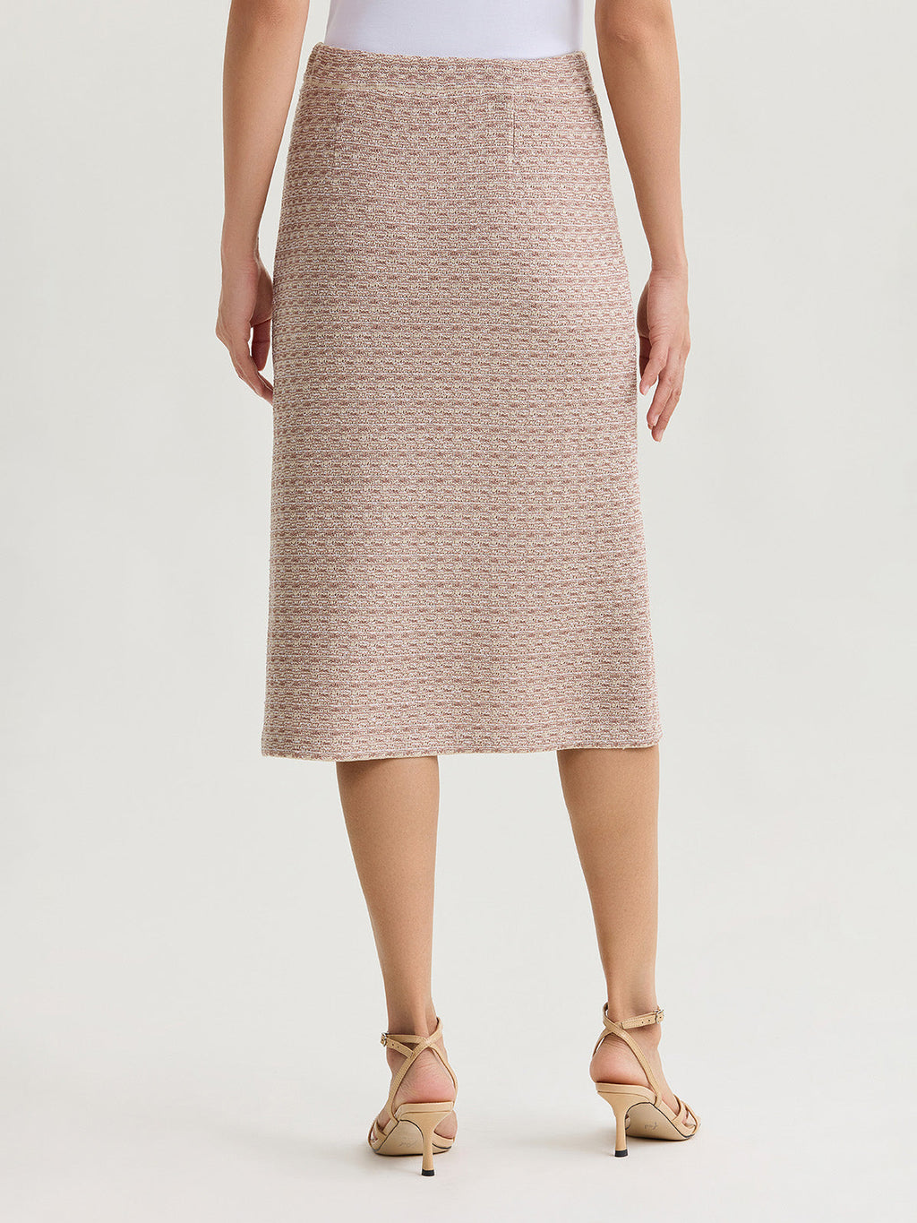 Tonal Tweed Straight Knit Skirt