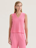 V-Neck Tonal Pointelle Knit Tank