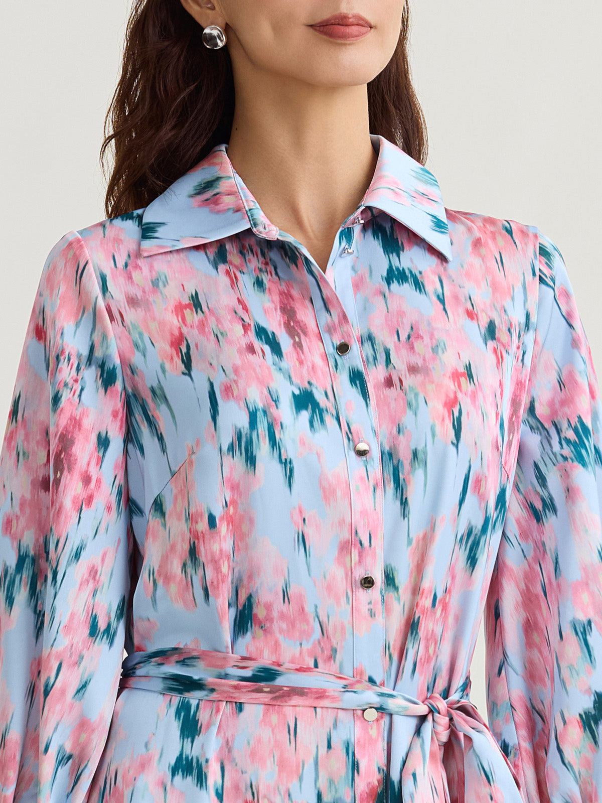 Printed Floral Crepe de Chine Tiered Maxi Dress