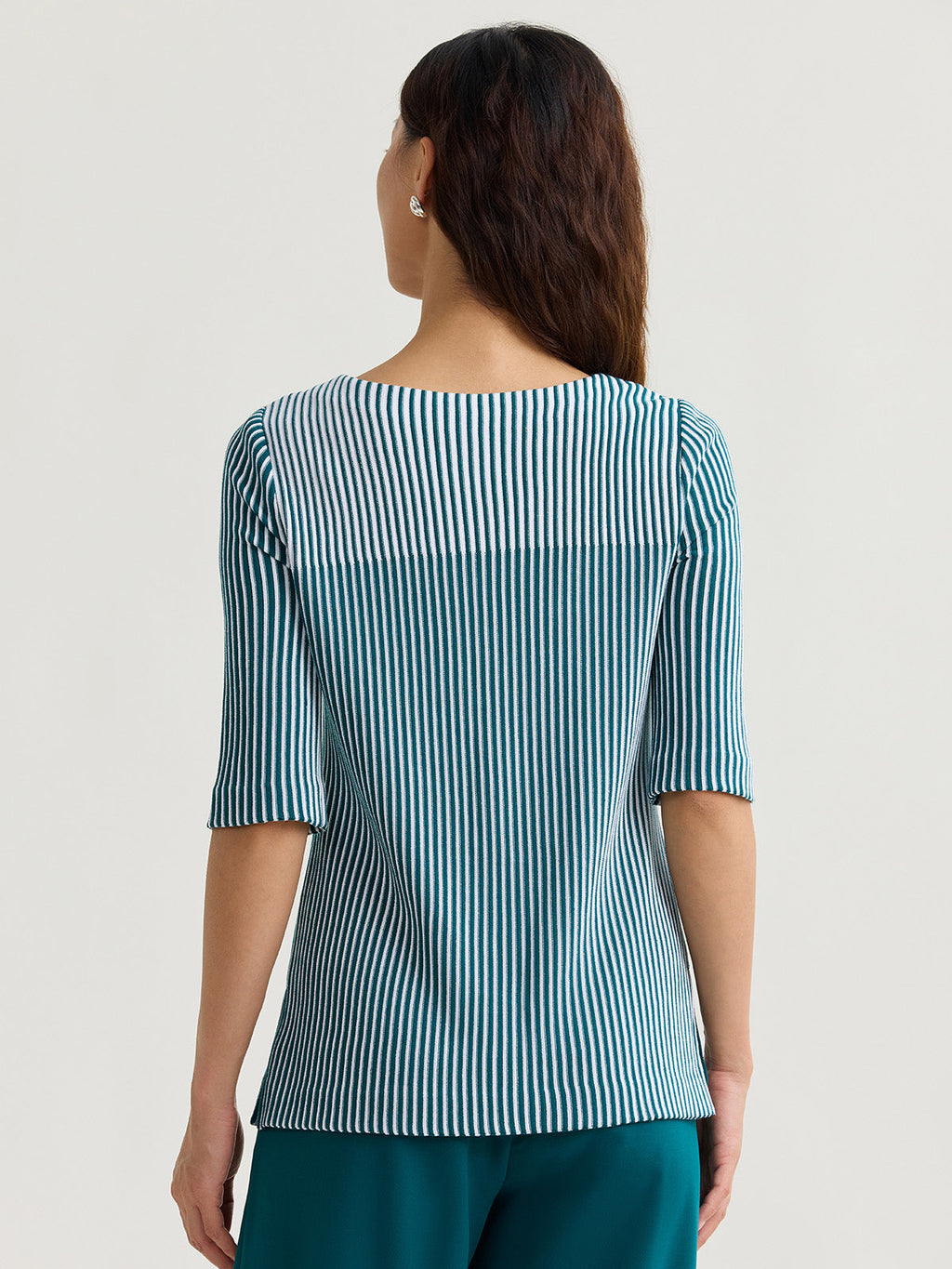 Linear Stripe Soft Knit Tunic