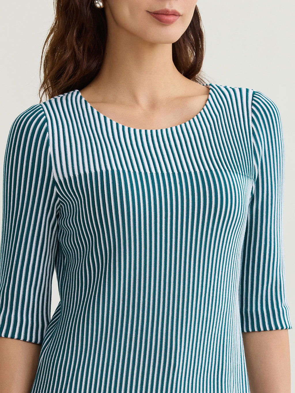 Linear Stripe Soft Knit Tunic