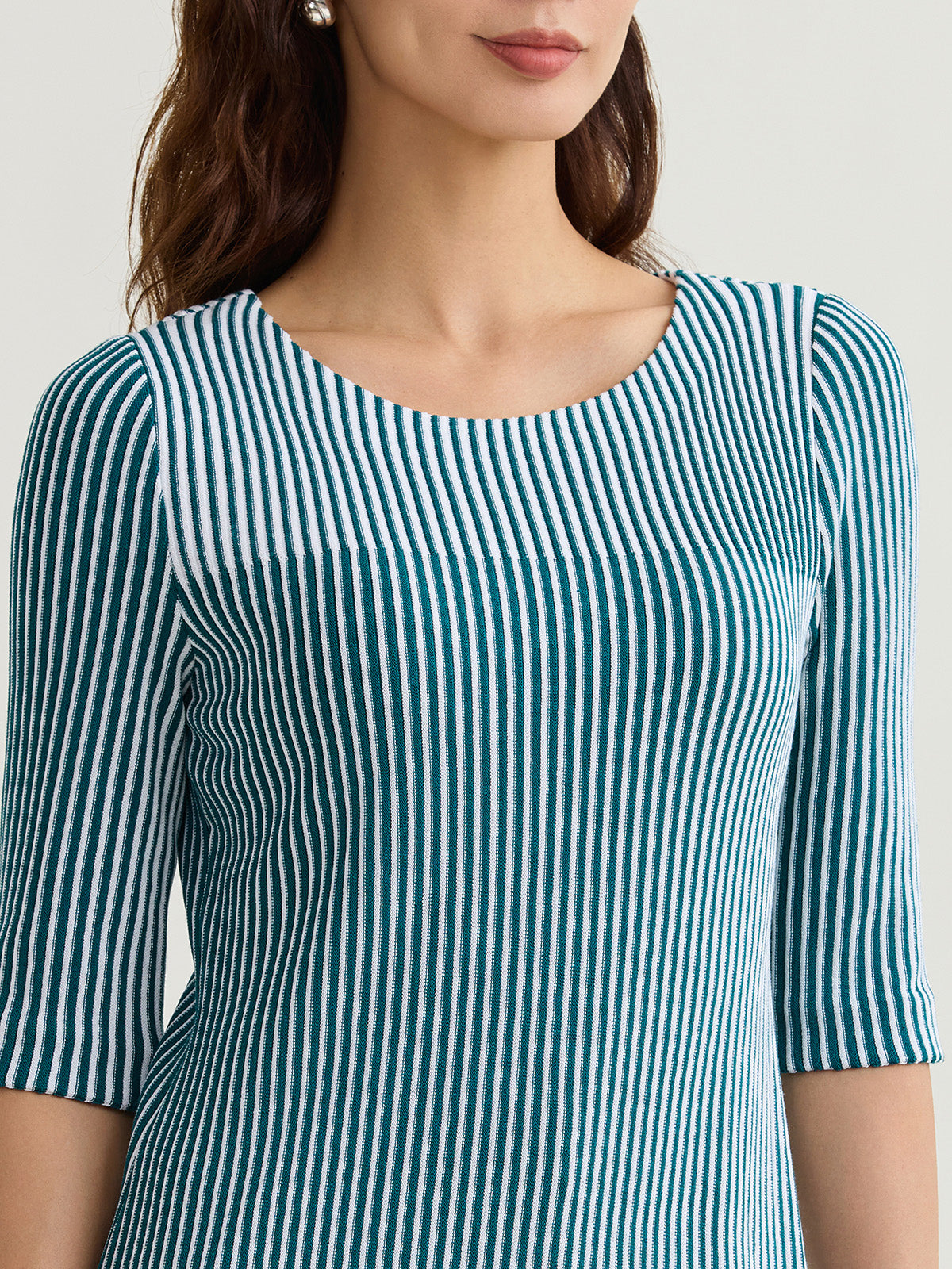 Linear Stripe Soft Knit Tunic