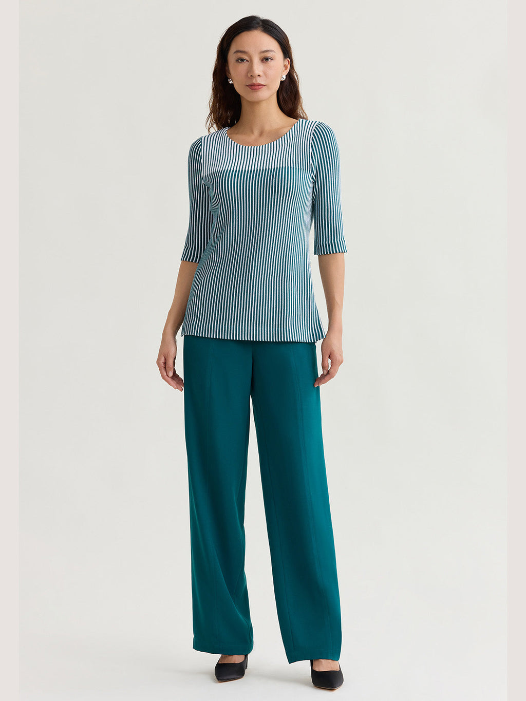 Linear Stripe Soft Knit Tunic