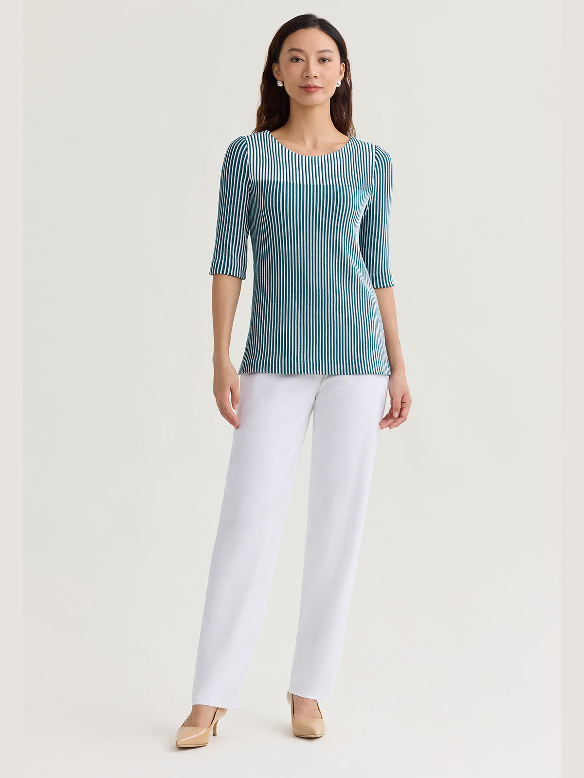 Linear Stripe Soft Knit Tunic