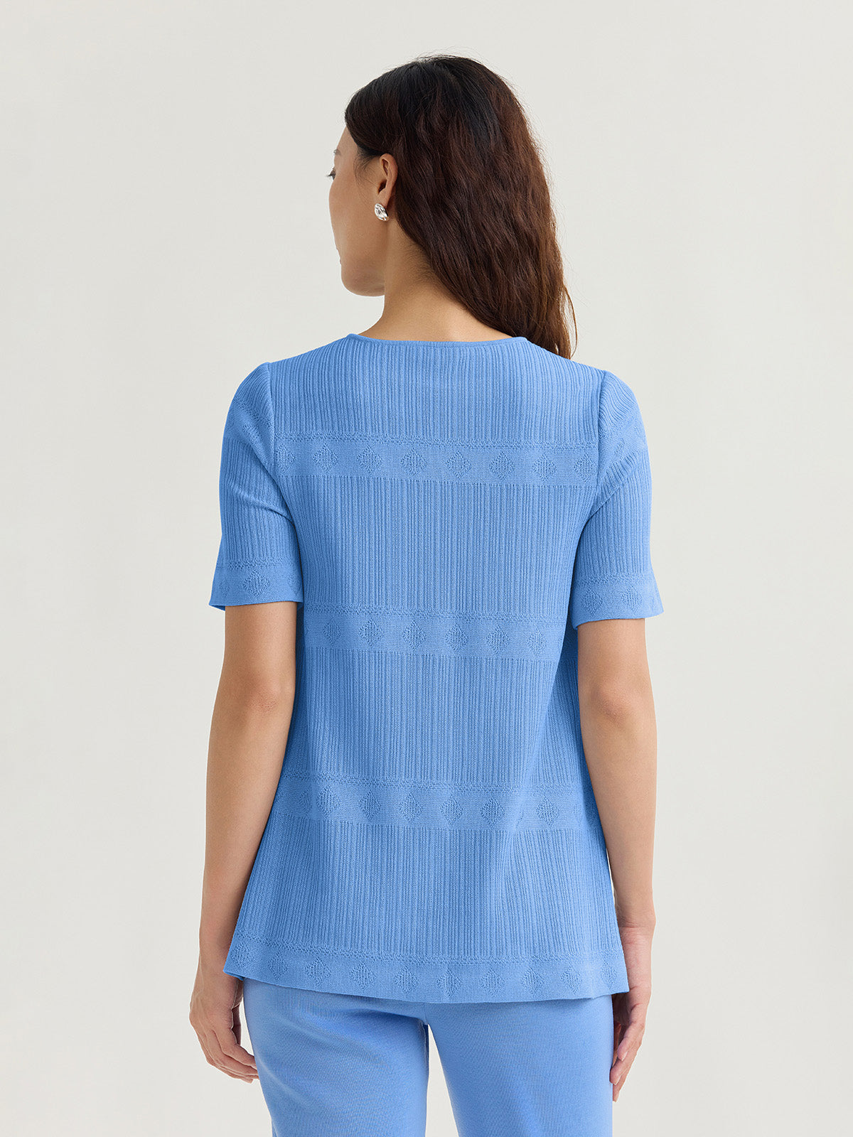 Diamond Ribbed Texture Soft Knit Tunic