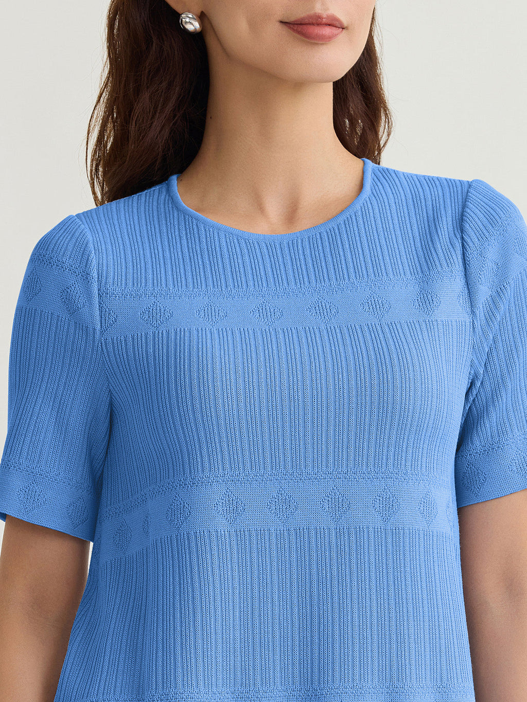 Diamond Ribbed Texture Soft Knit Tunic