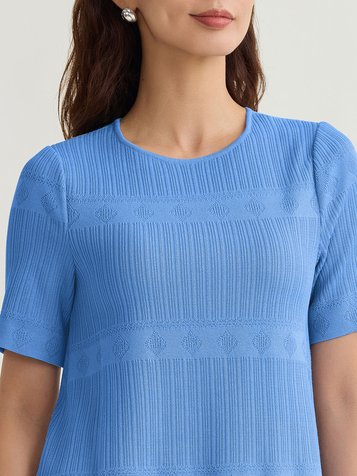 Diamond Ribbed Texture Soft Knit Tunic
