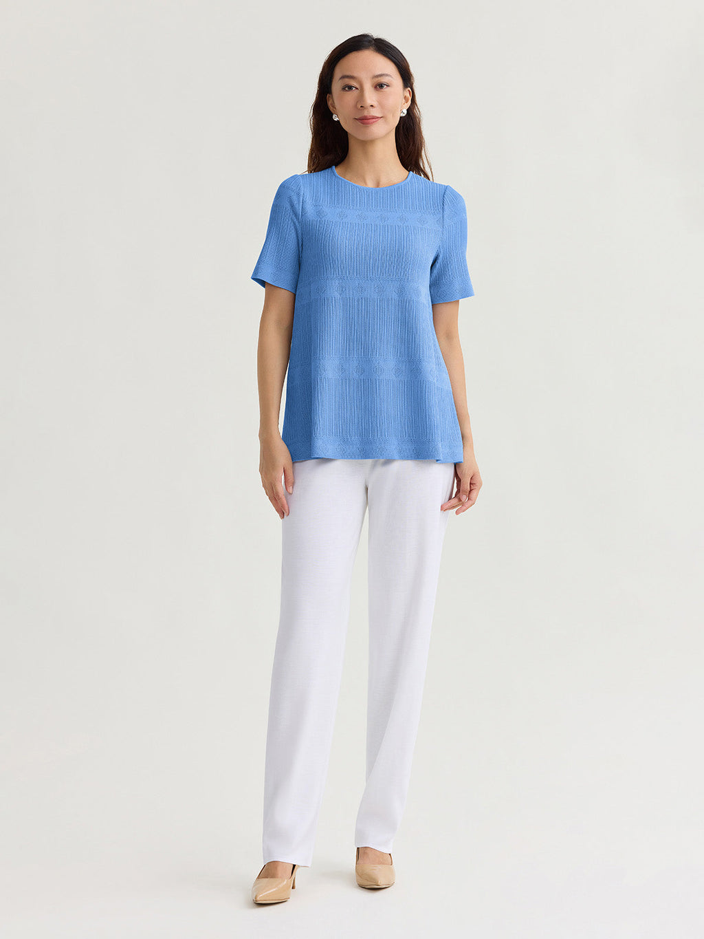 Diamond Ribbed Texture Soft Knit Tunic