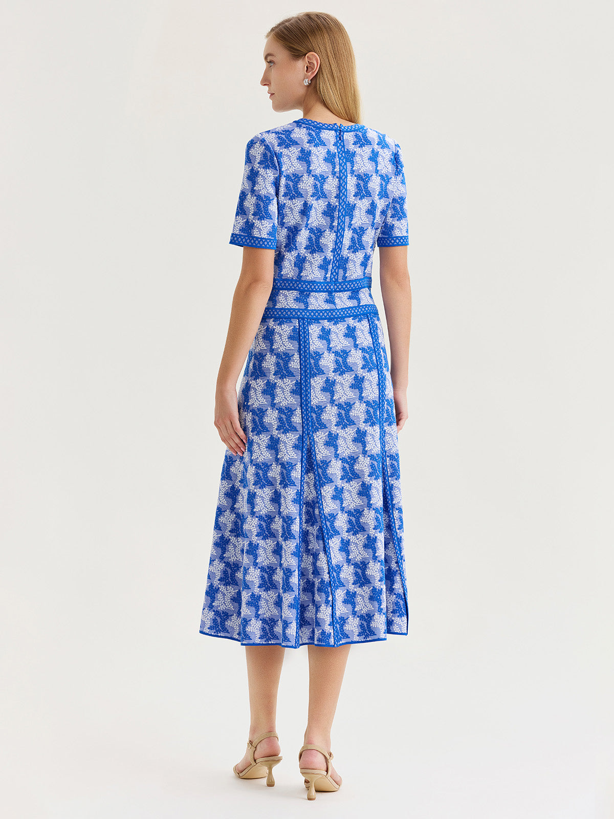 Fit & Flare Intarsia Knit Maxi Dress