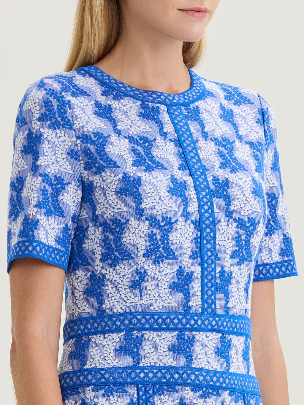 Fit & Flare Intarsia Knit Maxi Dress