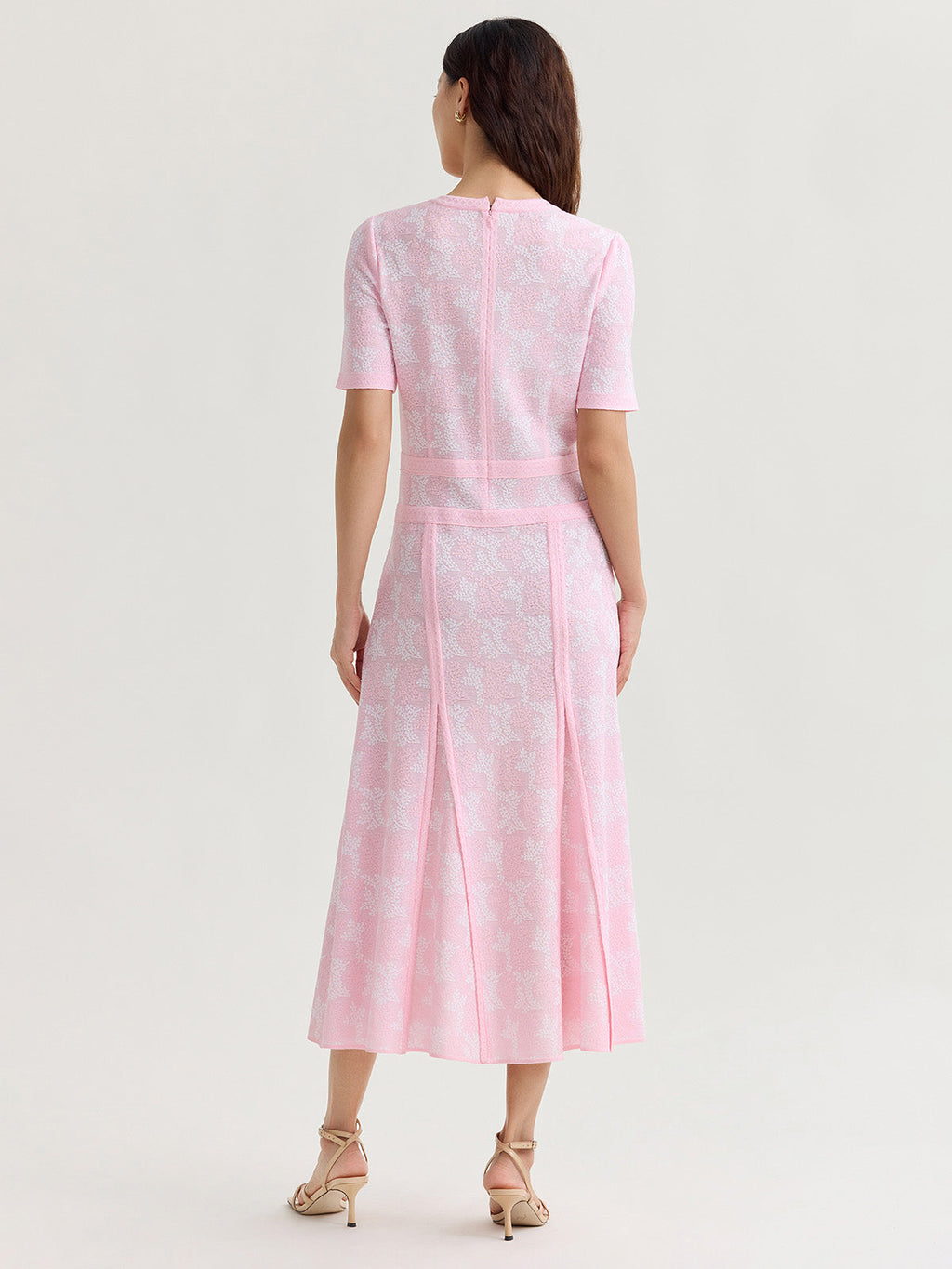 Fit & Flare Intarsia Knit Maxi Dress