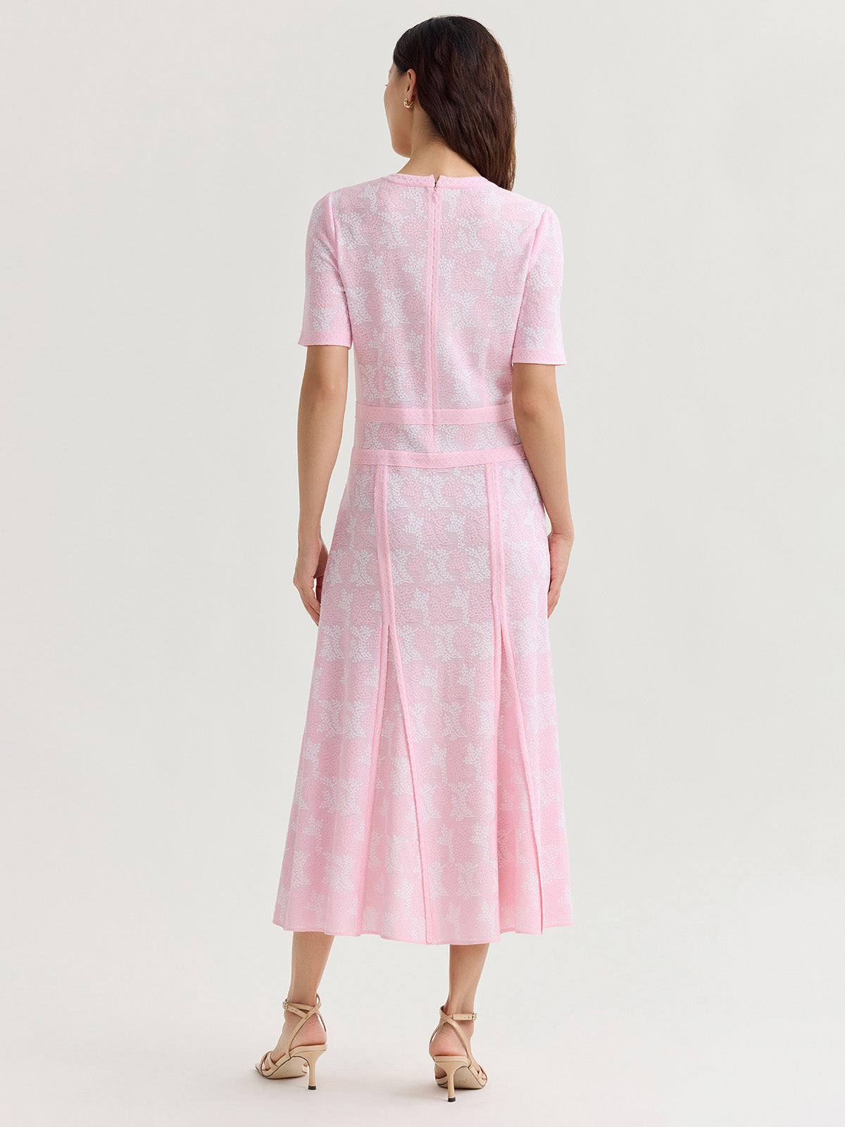 Fit & Flare Intarsia Knit Maxi Dress