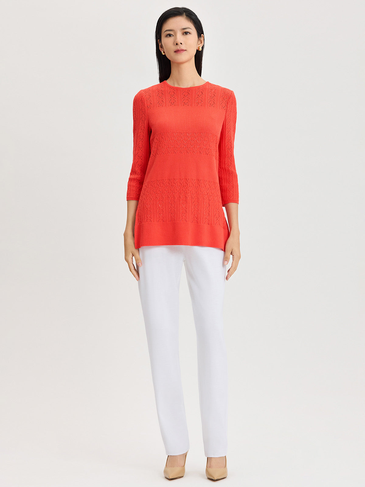 Classic Lined Pointelle Soft Knit Tunic