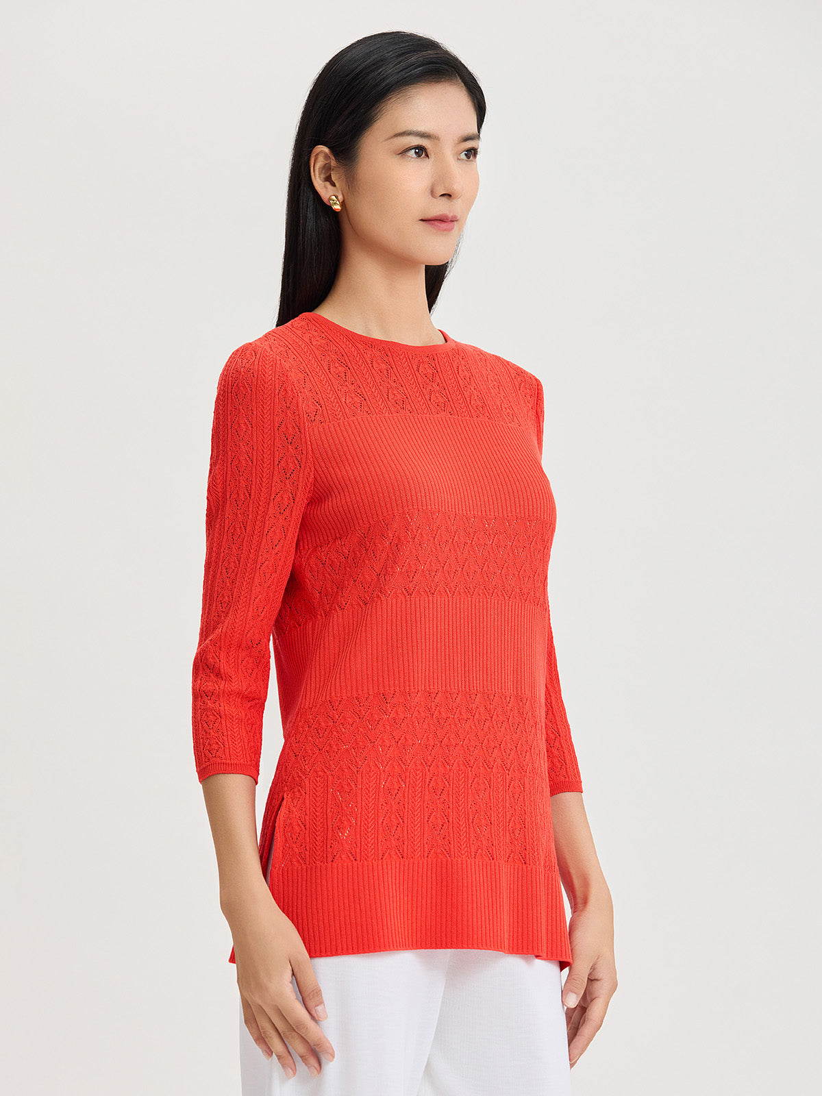 Classic Lined Pointelle Soft Knit Tunic