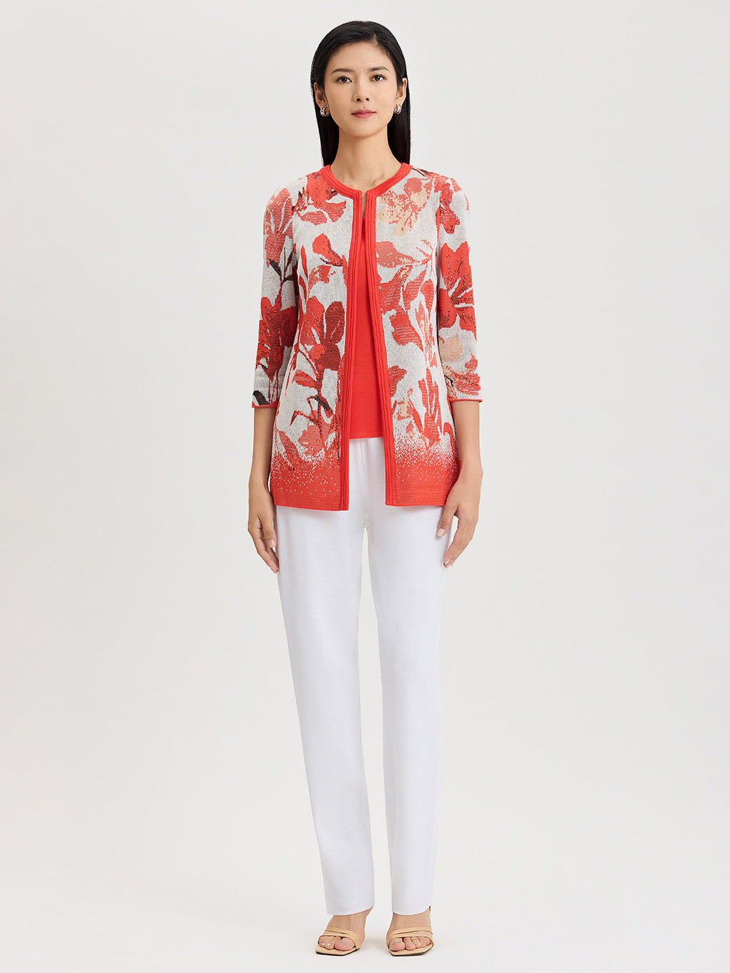 Heritage Floral Jacquard Flat Knit Jacket